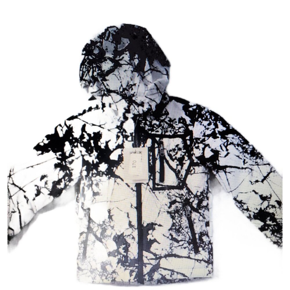 Arctix Black and White Cracked Marble Kids Puffer Jacket